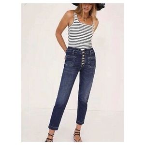 New Anthropologie Ultra High-Rise Slim Utility Jeans 32